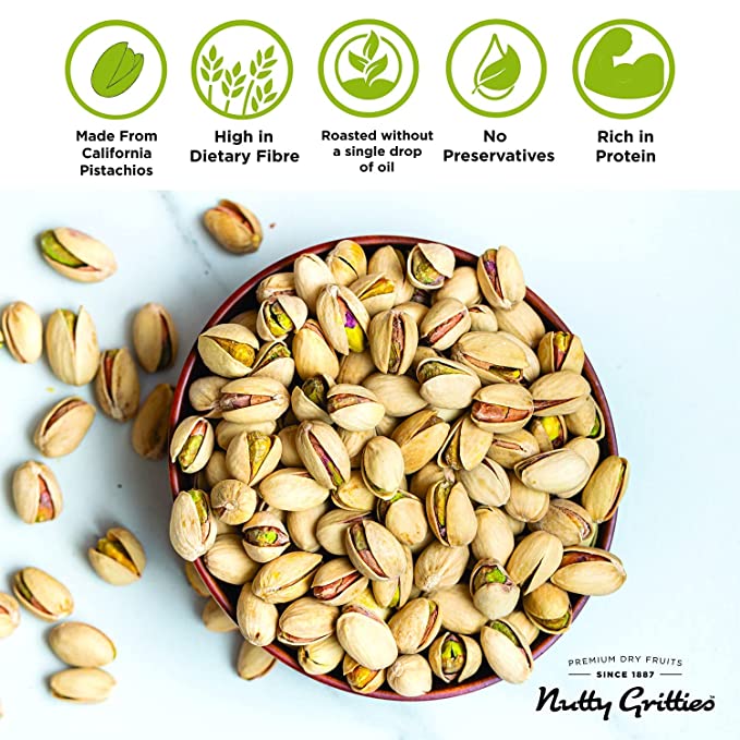 Roasted Pistachios( Pista ) lightly salted ( Pack of 5, 200 g Each ) -1 Kg