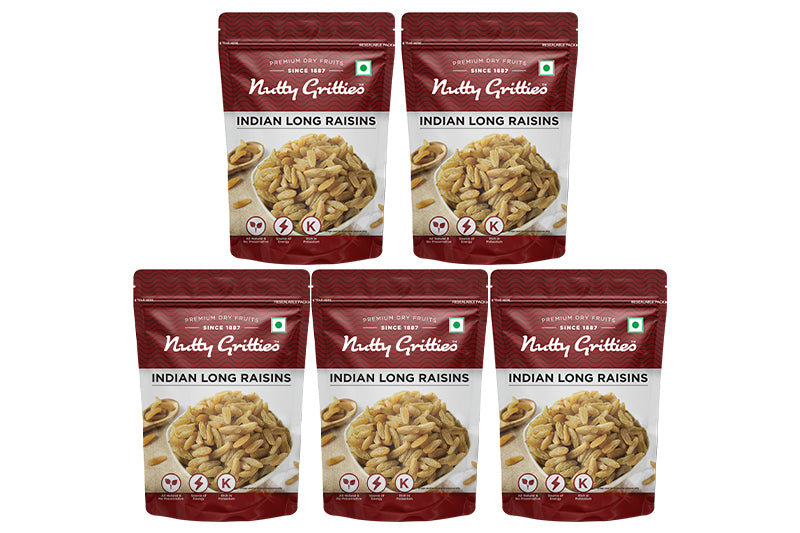 Indian Long Raisins (Pack of 5, 200 g Each ) 1kg