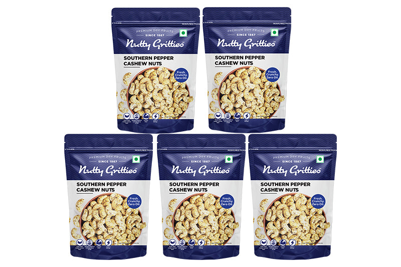 Southern Pepper Cashew Nuts - 200 g ( Pack of 5 )