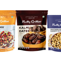 Energy Rich Combo - Sports Mix 350g, Kalmi Dates 350g, Pepper Cashews 200g (900g)