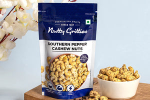 Salted Cashews Nuts, Roasted Pepper (Pack of 2, 100g each)